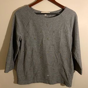 Grey pullover sweater with gems